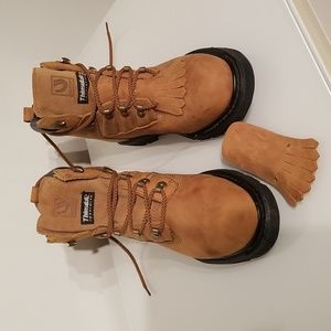 ROPER LEATHER STEELTOE COWBOY MEN'S WORKBOOTS / Sz 9 / Tan